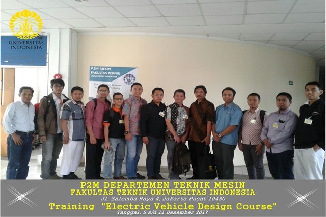 Training Electric Vehicle Design Course, Tanggal, 5 s/d 11 Desember 2017