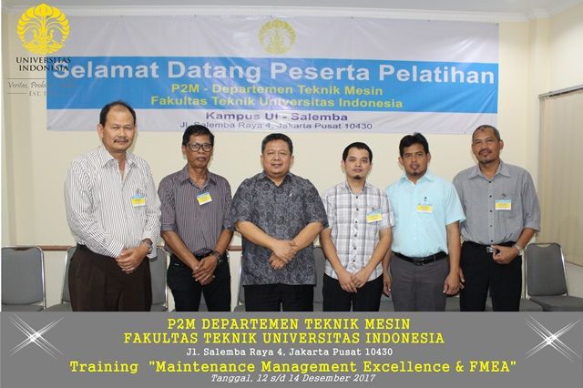 Maintenance Management Excellence & FMEA, Tanggal, 12 s/d 14 Desember 2017